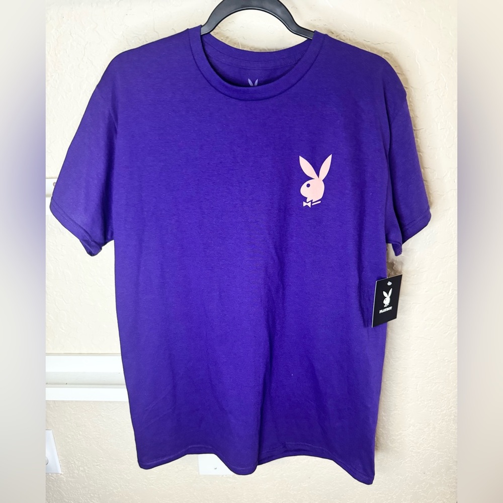PLAYBOY Purple Tee with Pink Bunny Logos